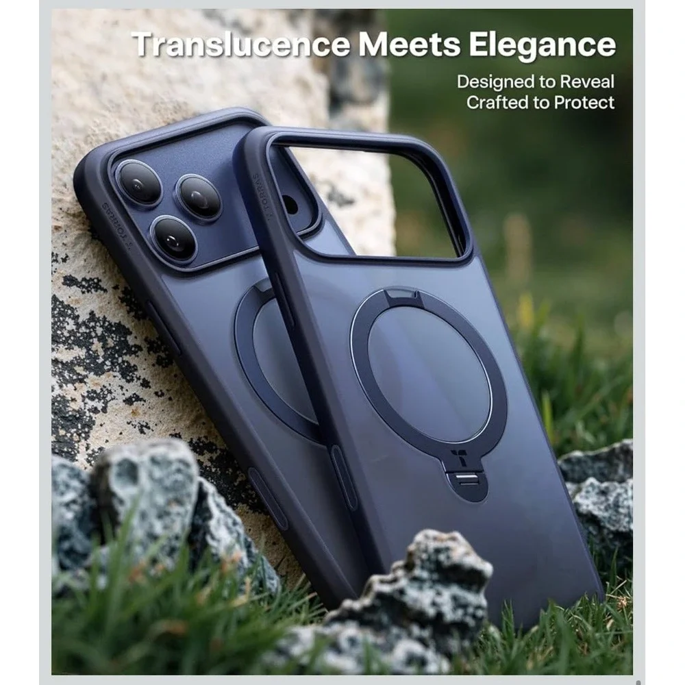 TORRAS Q3 Spin for iPhone 17 Pro Case, Patented 360 Magnetic Stand-Deep‎ Blue